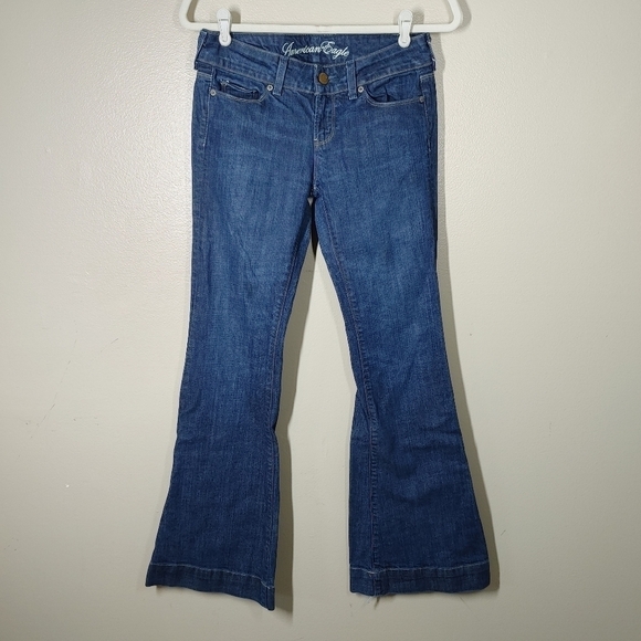 American Eagle AE77 Embroidered Pocket Flare Jeans 4 - Picture 15 of 15